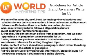 Guidelines for Article Brand Awareness Write for Us