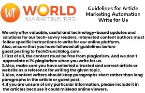 Guidelines for Article Marketing Automation Write for Us