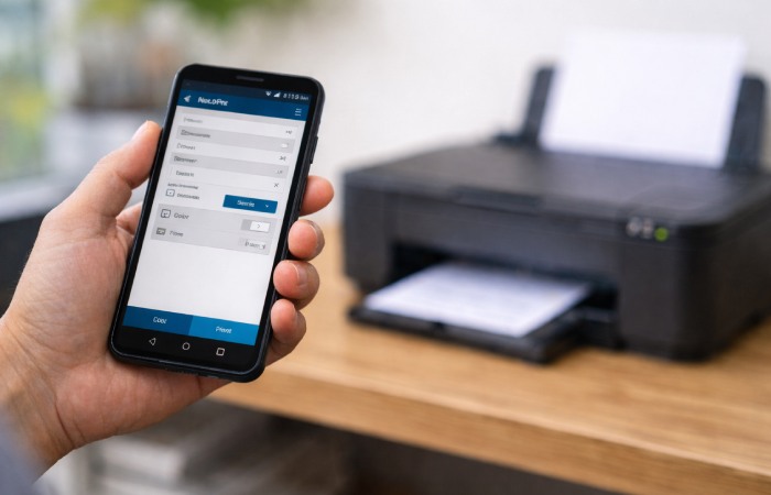 Adjusting print settings on Android phone before printing