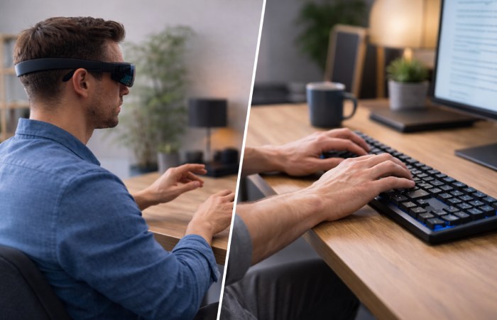 Augmented reality typing compared with traditional keyboard typing