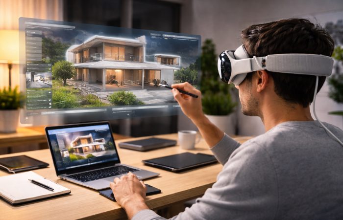 Mixed reality headset used in professional productivity environment